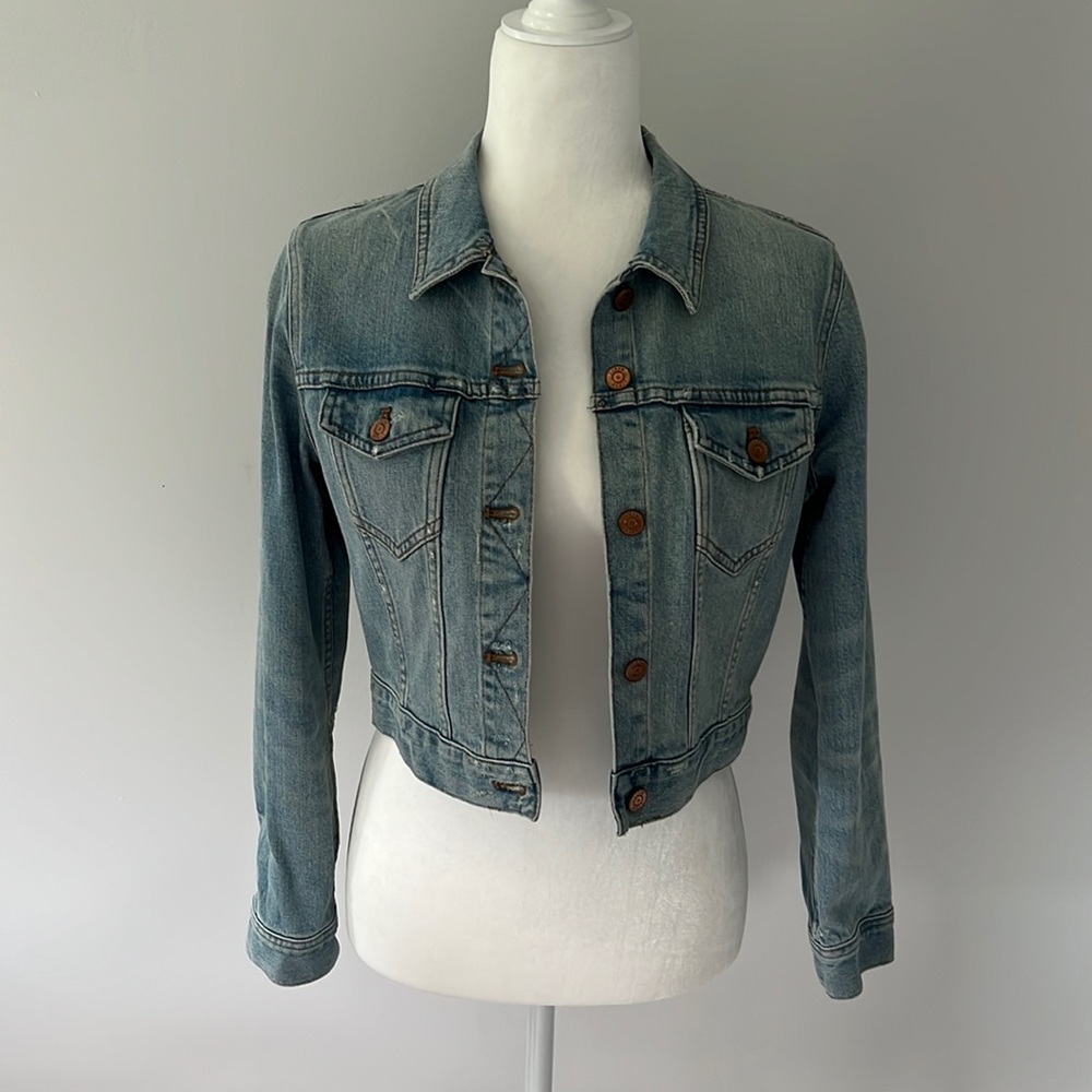 J.Crew cropped denim jacket size S